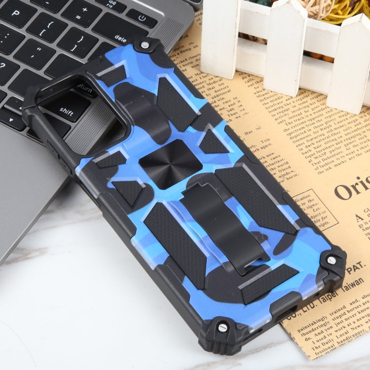 For Motorola Moto G Play 4G 2024 Camouflage Armor Kickstand TPU + PC Magnetic Phone Case(Dark Blue) - Motorola Cases by buy2fix | Online Shopping UK | buy2fix