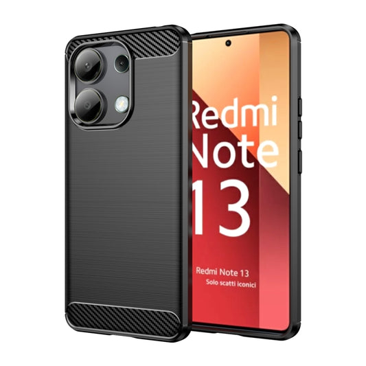 For Xiaomi Redmi Note 13 4G Global Brushed Texture Carbon Fiber TPU Phone Case(Black) - Note 13 Cases by buy2fix | Online Shopping UK | buy2fix