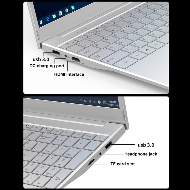 V8 15.6 inch Ultrathin Laptop, 16GB+128GB, Windows 10 Intel Jasper Lake N5095 Quad Core(Silver) - Others by buy2fix | Online Shopping UK | buy2fix