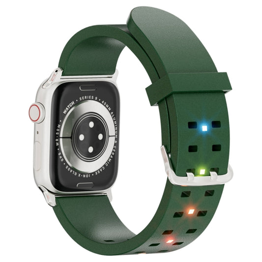 For Apple Watch Series 5 40mm Luminous Colorful Light Silicone Watch Band(Green) - Watch Bands by buy2fix | Online Shopping UK | buy2fix