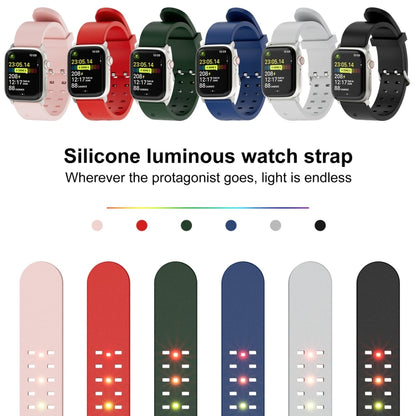 For Apple Watch Series 4 40mm Luminous Colorful Light Silicone Watch Band(Blue) - Watch Bands by buy2fix | Online Shopping UK | buy2fix