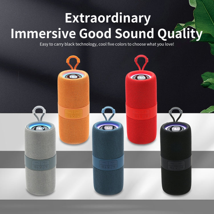 T&G TG-671 Portable Wireless 3D Stereo Subwoofer Speaker with FM/USB/LED(Orange) - Desktop Speaker by T&G | Online Shopping UK | buy2fix