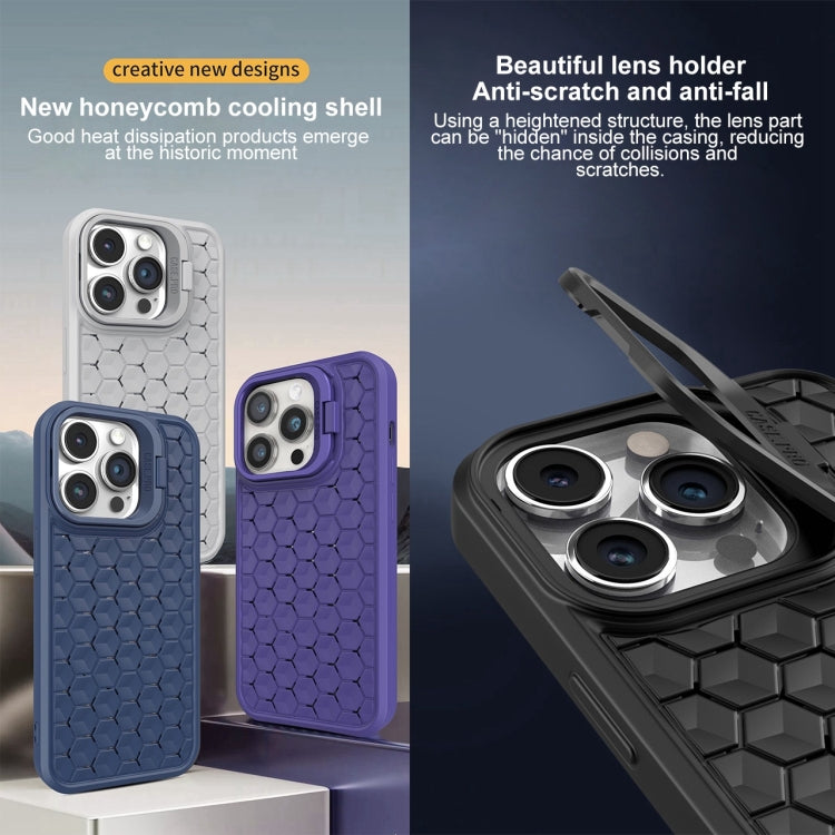 For iPhone 13 Honeycomb Radiating Lens Holder Magsafe Phone Case(Purple) - iPhone 13 Cases by buy2fix | Online Shopping UK | buy2fix