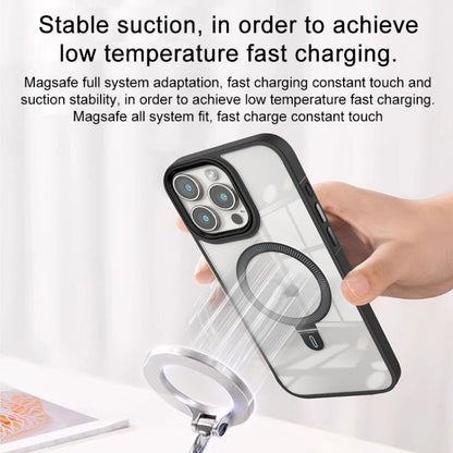 For iPhone 13 Pro Shield Armor MagSafe Holder Phone Case(Grey) - iPhone 13 Pro Cases by buy2fix | Online Shopping UK | buy2fix