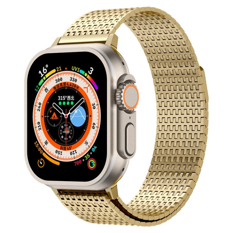 For Apple Watch SE 2022 44mm Milanese Loop Magnetic Clasp Stainless Steel Watch Band(Gold) - Watch Bands by buy2fix | Online Shopping UK | buy2fix