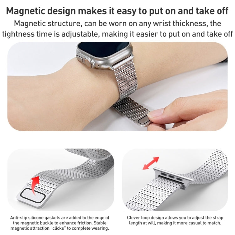 For Apple Watch Series 8 41mm Milanese Loop Magnetic Clasp Stainless Steel Watch Band(Silver) - Watch Bands by buy2fix | Online Shopping UK | buy2fix