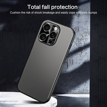 For iPhone 12 Pro Max R-JUST RJ-61 Electroplating Frosted TPU + PC Phone Case(Silver) - iPhone 12 Pro Max Cases by R-JUST | Online Shopping UK | buy2fix