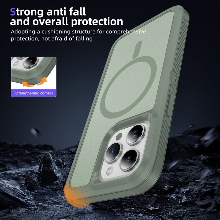 For iPhone 15 Plus / 14 Plus Guard Magsafe Magnetic Ring Matte Phone Case(Green) - iPhone 15 Plus Cases by buy2fix | Online Shopping UK | buy2fix