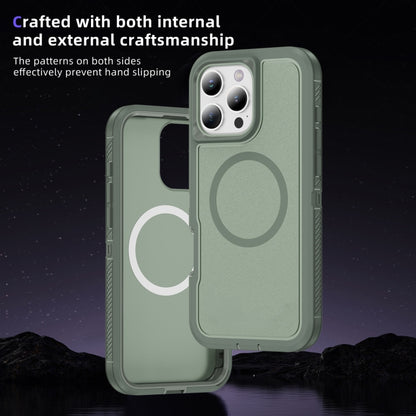 For iPhone 16 Pro Max Guard Magsafe Magnetic Ring Matte Phone Case(Green) - iPhone 16 Pro Max Cases by buy2fix | Online Shopping UK | buy2fix