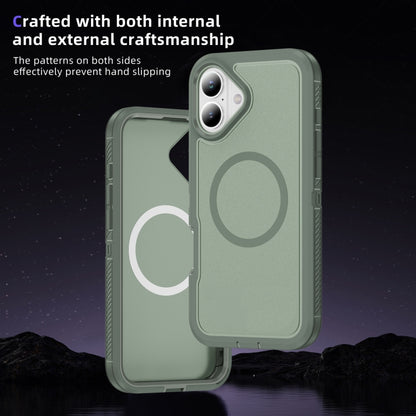 For iPhone 16 Plus Guard Magsafe Magnetic Ring Matte Phone Case(Green) - iPhone 16 Plus Cases by buy2fix | Online Shopping UK | buy2fix