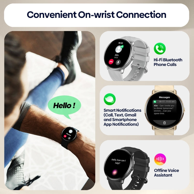 Zeblaze GTR 3 Pro 1.43 inch Screen Voice Calling Smart Watch, Support Heart Rate / Blood Pressure / Blood Oxygen(Black) - Smart Watches by Zeblaze | Online Shopping UK | buy2fix