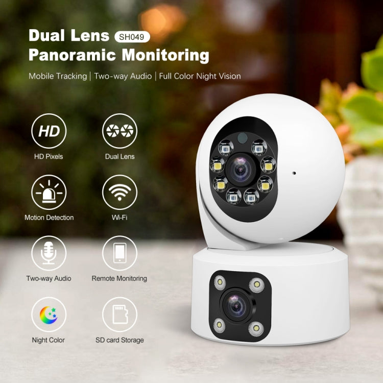 SriHome SH049 2MP + 2MP Humanoid Tracking Smart Night Vision Dual Lens HD IP Camera(AU Plug) - Wireless Camera by SriHome | Online Shopping UK | buy2fix