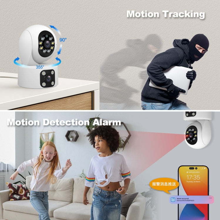 SriHome SH049 2MP + 2MP Humanoid Tracking Smart Night Vision Dual Lens HD IP Camera(AU Plug) - Wireless Camera by SriHome | Online Shopping UK | buy2fix