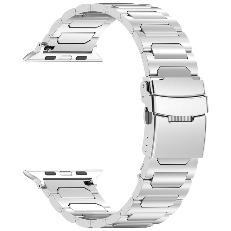 For Apple Watch Ultra 49mm I-Shaped Titanium Metal Watch Band(Mirror Silver) - Watch Bands by buy2fix | Online Shopping UK | buy2fix