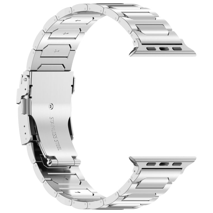 For Apple Watch Ultra 49mm I-Shaped Titanium Metal Watch Band(Mirror Silver) - Watch Bands by buy2fix | Online Shopping UK | buy2fix