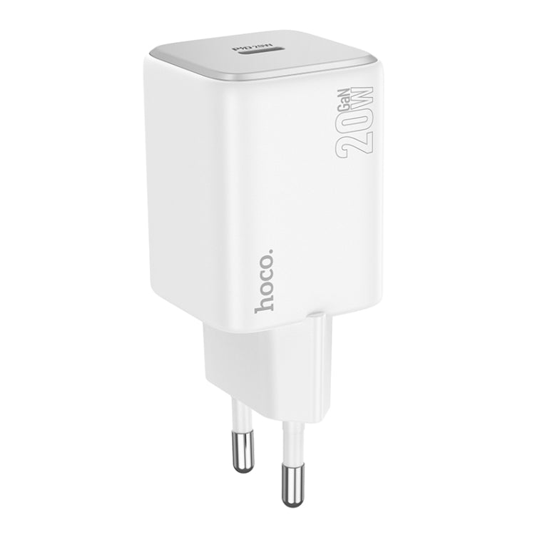 hoco N40 Mighty PD20W Single Type-C Port Charger, EU Plug(White) - USB Charger by hoco | Online Shopping UK | buy2fix