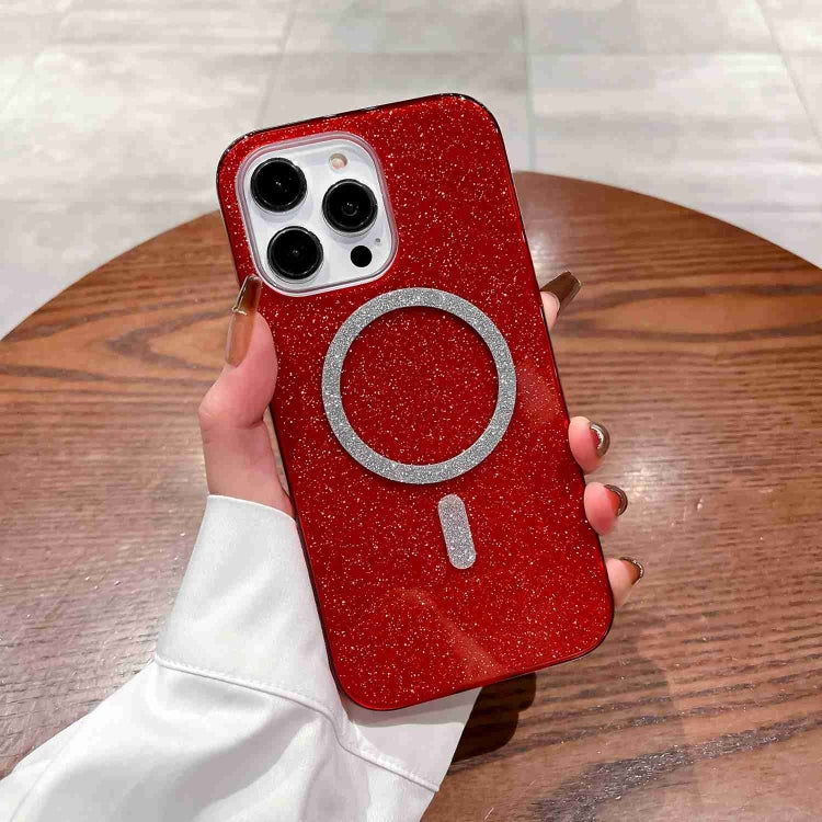 For iPhone 13 Glitter MagSafe Magnetic TPU Phone Case(Red) - iPhone 13 Cases by buy2fix | Online Shopping UK | buy2fix