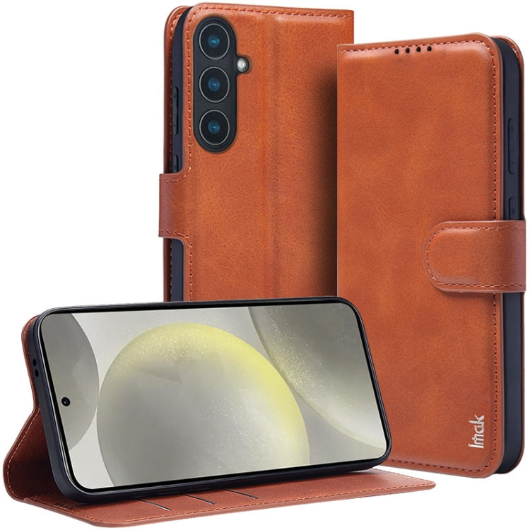 For Samsung Galaxy S24+ 5G IMAK Count Series Flip Leather Phone Case(Brown) - Galaxy S24+ 5G Cases by imak | Online Shopping UK | buy2fix