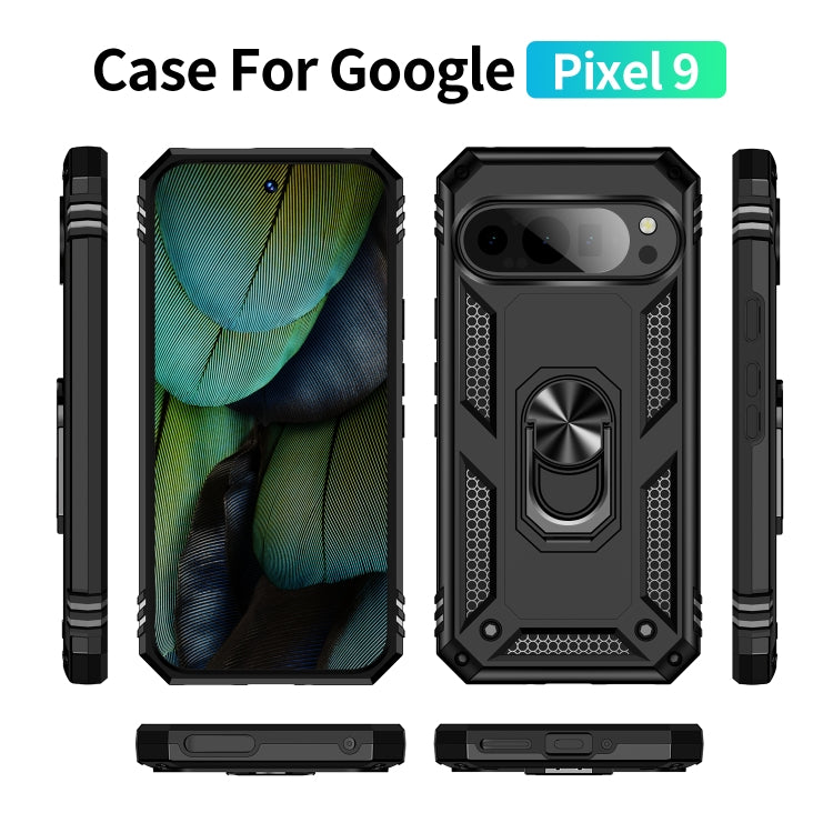 For Google Pixel 9 Shockproof TPU + PC Phone Case with Holder(Black) - Google Cases by buy2fix | Online Shopping UK | buy2fix