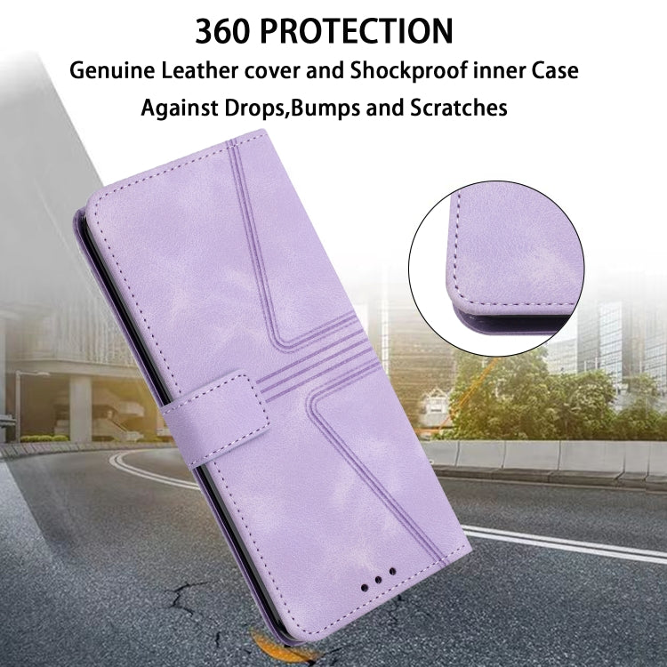 For Samsung Galaxy S22+ 5G Triangle Solid Color Leather Phone Case(Purple) - Galaxy S22+ 5G Cases by buy2fix | Online Shopping UK | buy2fix