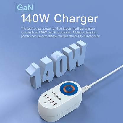 WLX-810C 140W GaN PD Multi-port Charger, Support Wireless Fast Charging(White) - Multifunction Charger by buy2fix | Online Shopping UK | buy2fix