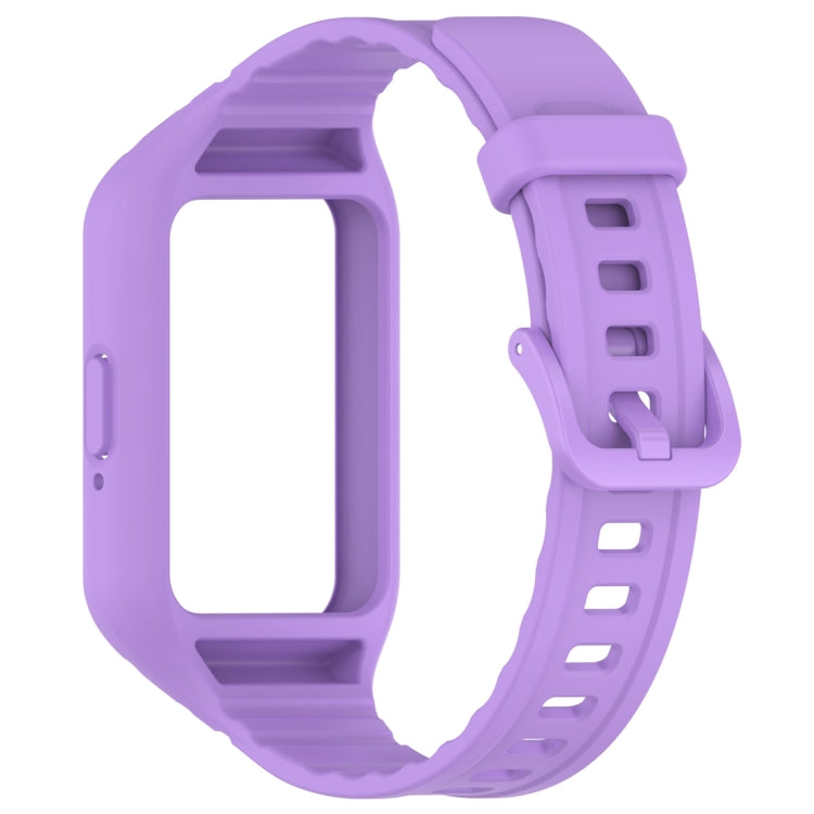 For Samsung Galaxy Fit 3 Solid Color Integrated TPU Watch Band(Purple) - Watch Bands by buy2fix | Online Shopping UK | buy2fix