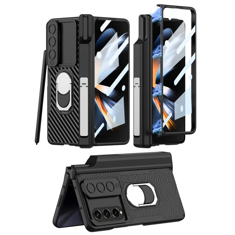 For Samsung Galaxy Z Fold4 GKK Integrated Magnetic Armor Full Coverage Phone Case(Carbon Fibre) - Galaxy Z Fold4 5G Cases by GKK | Online Shopping UK | buy2fix