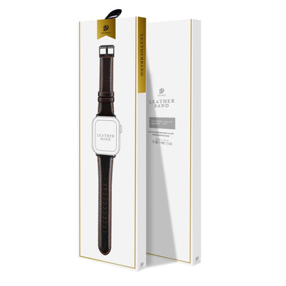 For Apple Watch Series 9 41mm DUX DUCIS Business Genuine Leather Watch Strap(Coffee) - Watch Bands by DUX DUCIS | Online Shopping UK | buy2fix