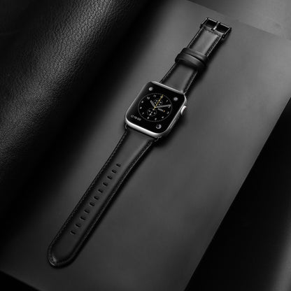 For Apple Watch Series 2 42mm DUX DUCIS Business Genuine Leather Watch Strap(Black) - Watch Bands by DUX DUCIS | Online Shopping UK | buy2fix