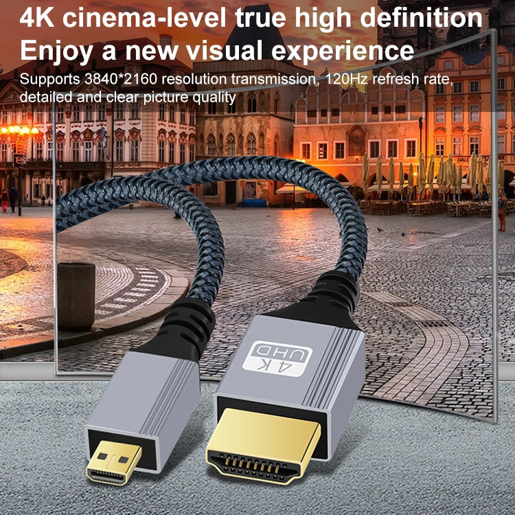 HDTV to Micro HDTV 4K 120Hz Computer Digital Camera HD Video Adapter Cable, Length:2m - Cable by buy2fix | Online Shopping UK | buy2fix