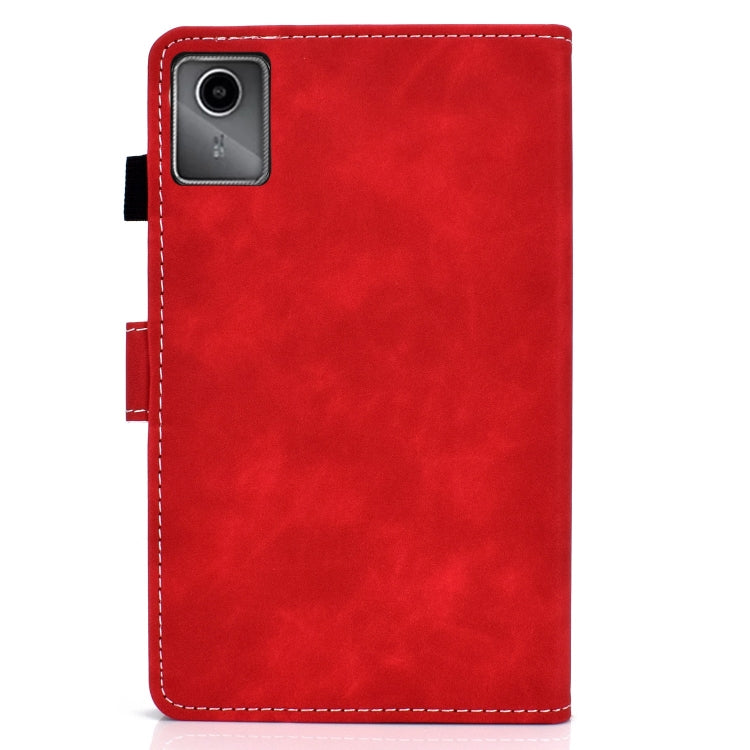 For Lenovo Tab M11 / Xiaoxin Pad 11 2024 Stitching Cowhide Texture Smart Leather Tablet Case(Red) - Lenovo by buy2fix | Online Shopping UK | buy2fix