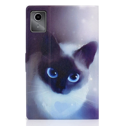 For Lenovo Tab M11 / Xiaoxin Pad 11 2024 Electric Pressed Colored Drawing Smart Leather Tablet Case(Blue Eyed Cat) - Lenovo by buy2fix | Online Shopping UK | buy2fix