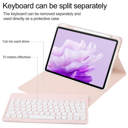 For Huawei MatePad Air 11.5 Round Button Bluetooth Keyboard Rotatable Holder Leather Case(Rose Gold) - Huawei Keyboard by buy2fix | Online Shopping UK | buy2fix