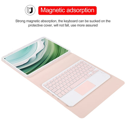 For Huawei MatePad Pro 11 2024 / 2022 Square Button Bluetooth Keyboard Rotatable Holder Leather Case with Touchpad(Rose Gold) - Huawei Keyboard by buy2fix | Online Shopping UK | buy2fix