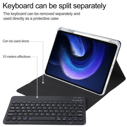 For Xiaomi Pad 6 Square Button Bluetooth Keyboard Rotatable Holder Leather Case(Black) - Others Keyboard by buy2fix | Online Shopping UK | buy2fix