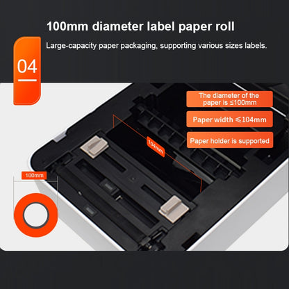 ZJ-9250 100x150mm USB Bluetooth Thermal Label Printer, Plug:UK Plug(Black) - Printer by buy2fix | Online Shopping UK | buy2fix
