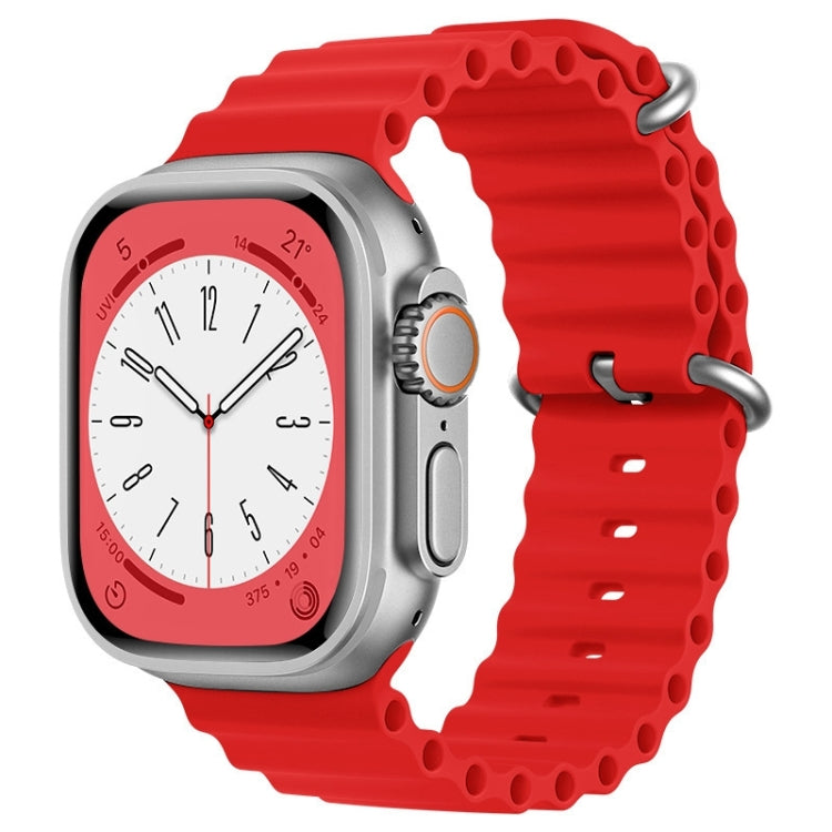 For Apple Watch Ultra 49mm ZGA Ocean Silicone Watch Band(Red) - Watch Bands by ZGA | Online Shopping UK | buy2fix