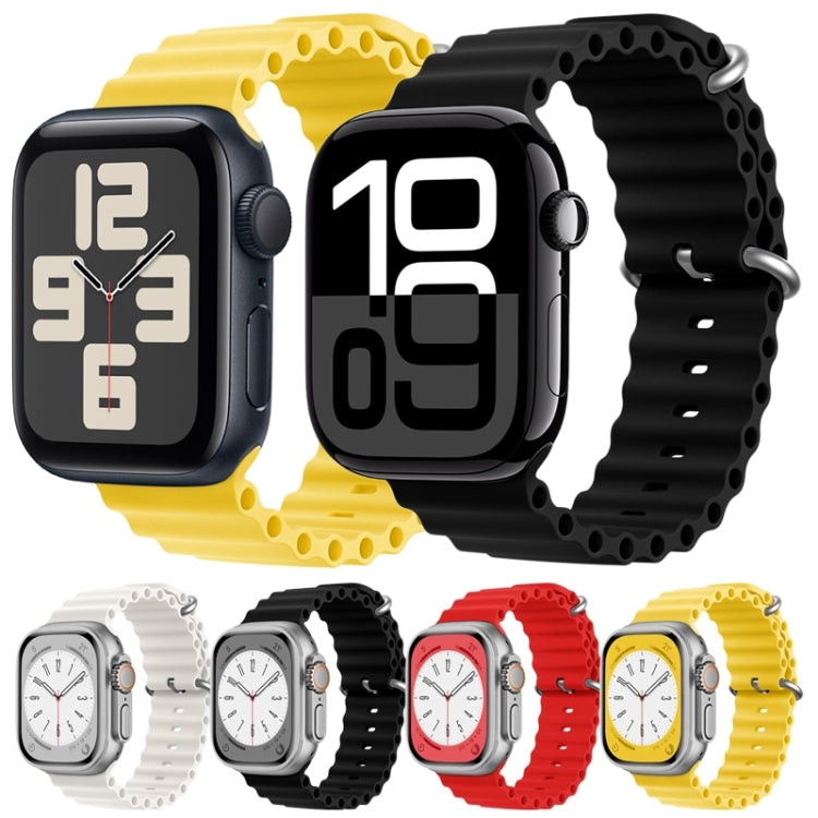 For Apple Watch Series 4 44mm ZGA Ocean Silicone Watch Band(Black) - Watch Bands by ZGA | Online Shopping UK | buy2fix