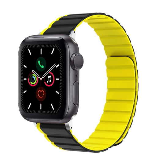 For Apple Watch Series 5 44mm ZGA Two Color Magnetic Silicone Watch Band(Grey+Yellow) - Watch Bands by ZGA | Online Shopping UK | buy2fix