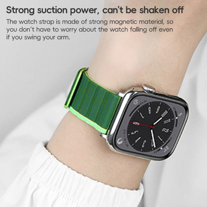 For Apple Watch Series 5 44mm ZGA Two Color Magnetic Silicone Watch Band(Dark Green+Light Green) - Watch Bands by ZGA | Online Shopping UK | buy2fix