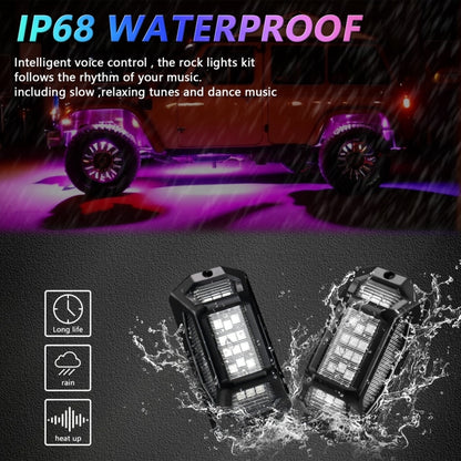 6 in 1 G6 RGB Colorful Car Chassis Light LED Music Atmosphere Light With 24-Button Remote Control - Atmosphere lights by buy2fix | Online Shopping UK | buy2fix