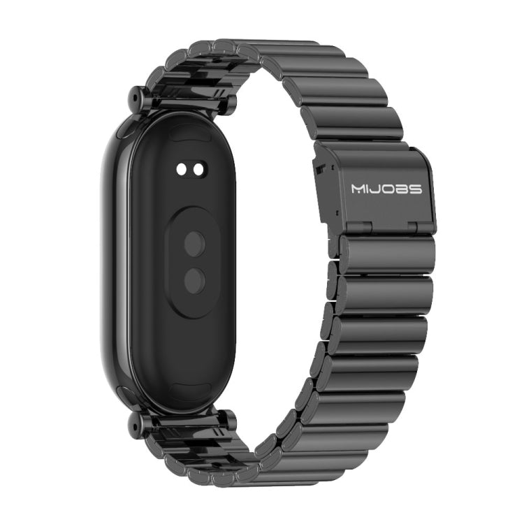 For Xiaomi Mi Band 8 Mijobs GT4 Bamboo Buckle Metal Watch Band(Black) - Watch Bands by MIJOBS | Online Shopping UK | buy2fix