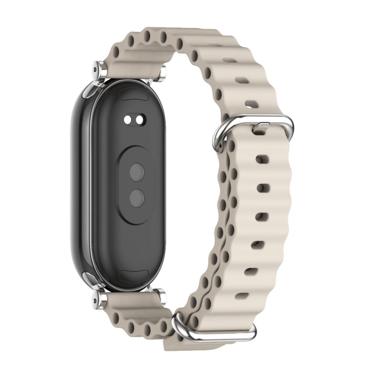 For Xiaomi Mi Band 8 / 9 / 9 NFC Mijobs GT4 Marine Silicone Breathable Watch Band(Grey Silver) - Watch Bands by MIJOBS | Online Shopping UK | buy2fix