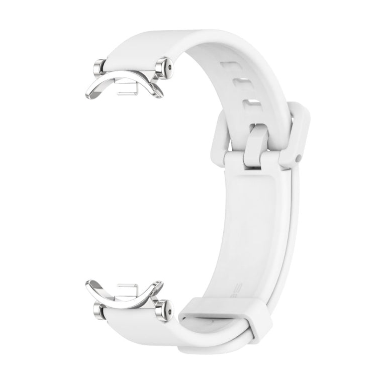 For Xiaomi Mi Band 8 Mijobs GT4 Silicone Breathable Watch Band(White Silver) - Watch Bands by MIJOBS | Online Shopping UK | buy2fix