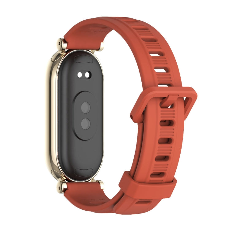 For Xiaomi Mi Band 8 / 9 / 9 NFC Mijobs GT4 Flat Hole Silicone Watch Band(Orange Light Gold) - Watch Bands by MIJOBS | Online Shopping UK | buy2fix