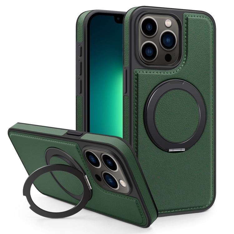 For iPhone 13 Pro Max Yashi 360 Degree Rotating MagSafe Bracket Phone Case(Dark Green) - iPhone 13 Pro Max Cases by buy2fix | Online Shopping UK | buy2fix