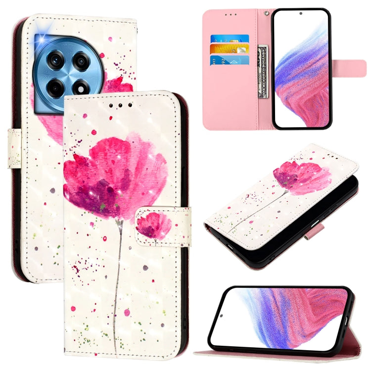 For OnePlus 12 5G Global 3D Painting Horizontal Flip Leather Phone Case(Flower) - OnePlus Cases by buy2fix | Online Shopping UK | buy2fix