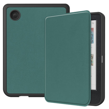 For KOBO Clara Colour 2024 / BW Solid Color Voltage Caster TPU Leather Smart Tablet Case(Dark Green) - Others by buy2fix | Online Shopping UK | buy2fix