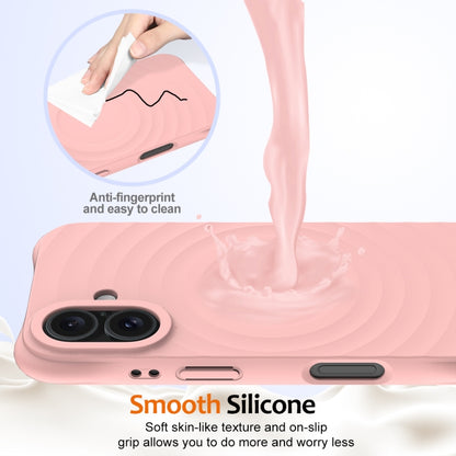 For iPhone 16 Wave Texture MagSafe Magnetic Liquid Silicone Phone Case(Pink) - iPhone 16 Cases by buy2fix | Online Shopping UK | buy2fix