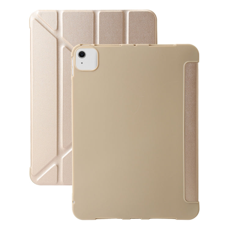 For iPad Air 11 2024 TPU Deformation Flip Leather Tablet Case with Holder(Gold) - iPad Air 11 2024 Cases by buy2fix | Online Shopping UK | buy2fix